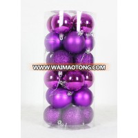 Purple hollow clear Plastic Christmas Ball Craft Gift Balls Sphere