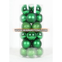 Green hollow plain Plastic Christmas Ball Craft Gift hanging Balls