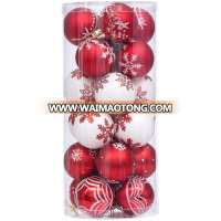 24pcs 60mm Painting & Glittering Christmas Tree Pendants Decorative Hanging Christmas Balls Ornaments sets